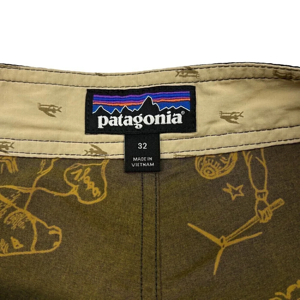 Patagonia Men's Wavefarer No Dams Boardshorts Balkan Bust/Ink Black 32x9